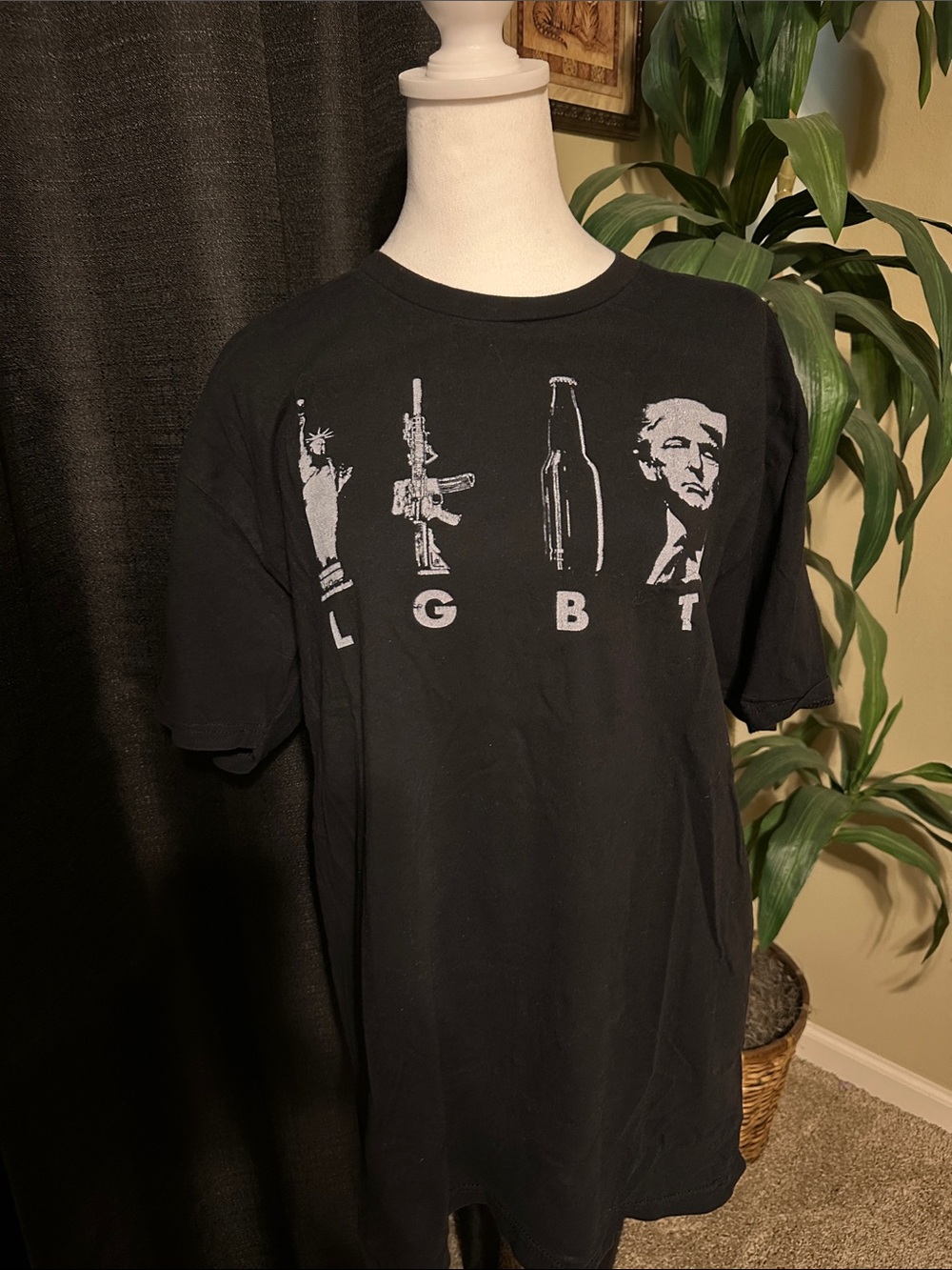 Black Graphic UNISEX T-Shirt with White Print